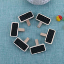 50pcs Mini Wooden Blackboard Clamps Note Folder Photo Clip Mark DIY Decor