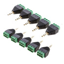 10pcs 3.5mm (1/8inches) Stereo Audio Male to AV 3-Screw Terminal Female Adapter
