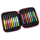 16pcs/set Soft Handle Colorful Aluminium Crochet Hooks Knitting Needles Kit