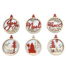 DIY Christmas Hanging Snowflakes Star Tree Wooden Pendant Ornament (18pcs) A