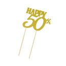 Happy Birthday Cake Topper First Birthday to 80th Birthday Cupcake Topper 50