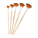 5 Pcs/Set Fan Paint Brush Set Artist for Acrylic Painting Watercolor Oil