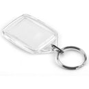 100pcs Acrylic Plastic Blank Clear Keyrings 35x25MM Insert Photo Key Rings  A2I7