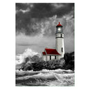 5D DIY Diamond Lighthouse Diamond Painting Cross Stitch Seaside House Round