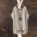 Women Plain Batwing Sleeve Casual Loose Baggy Tops T-Shirt Blouse Khaki 5XL
