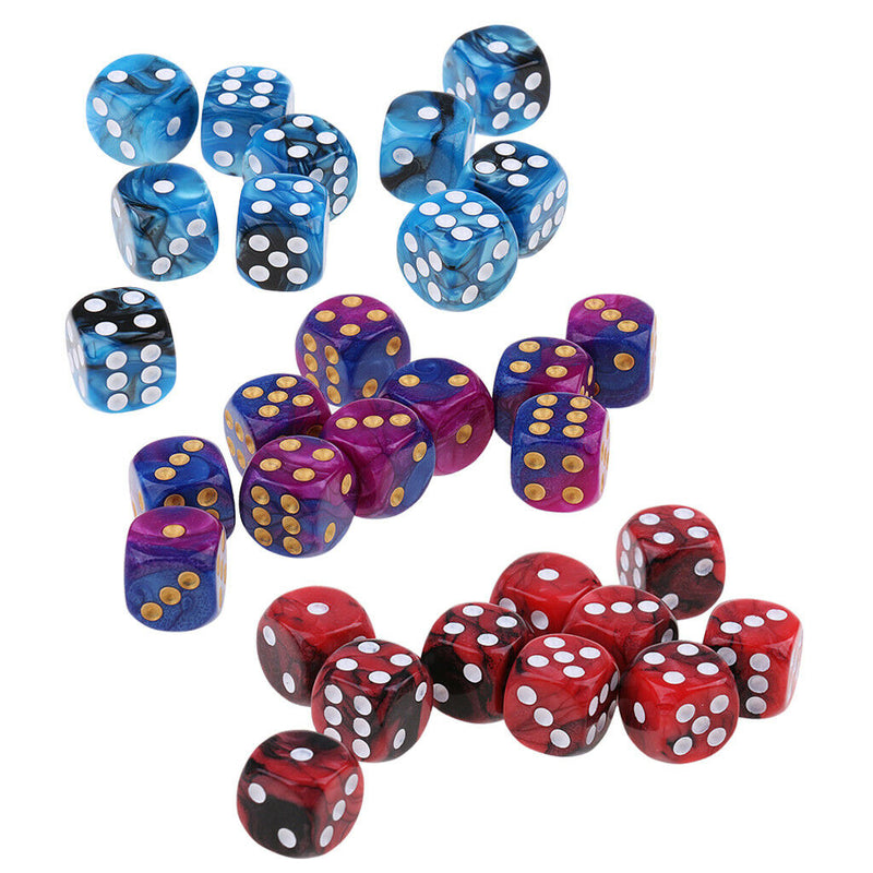 30Pcs Six Sided D6 Square Digital Dice Die for Dungeons & Dragons Party Toys