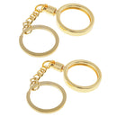 3x Metal Keychains Coin Keyring Souvenir Coin Protector Key Ring 25mm Golden