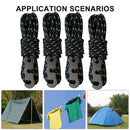 4pcs Wind Rope with Hooks Buckle for Outdoor Camping Hiking Tents (Black) A