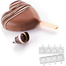 Silicone 4 Holes Heart Shaped Popsicle Molds Freezer Ice Maker Chocolate Dess OZ