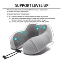 Gray Travel Pillow Memory Foam with 360-Degree Head Support Comfortable Nec B5S4