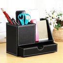 1Pcs PU Leather Multi-Function Desk Stationery Organizer Storage Box Pen/Pe U1N8