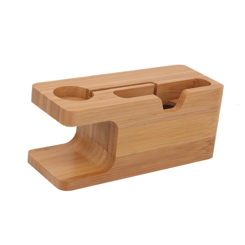 Bamboo Combo Table Charging Station Stand Holder Dock For