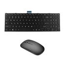 For Toshiba Satellite Pro R50-C English Keyboard+Recharge Wireless Mouse Black