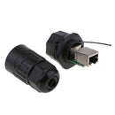 IP67 RJ45 Waterproof Connector Sockets RJ45 Female Ethernet Jacks Black