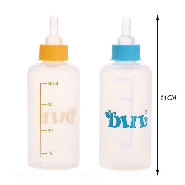 60mL Pet Milk Bottle Nipple Pacifier Dog Puppy Cat Drinking Water Feeder A#S
