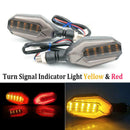 2x Motorcycle 12-LED Amber Turn Signal Indicator Lights 18-LED Red Brake Lamp