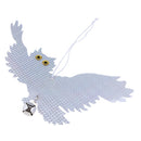 2 Pieces Reflective Flash Flying Owl Decoy Statue with Bell, Hanging Realistic