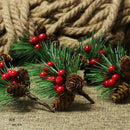 5 Set Merry Christmas Artificial Pine Needles Dried Flowers Mini Xmas Tree Decor