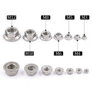 140-Pcs M3 M4 M5 M6 M8 M10 M12 Hex Flange Nuts Assortment Kit - 304 Stainle