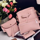 4Pcs Women Handbag Bags Set Synthetic Leather Clutch Purse Shoulder Messeng
