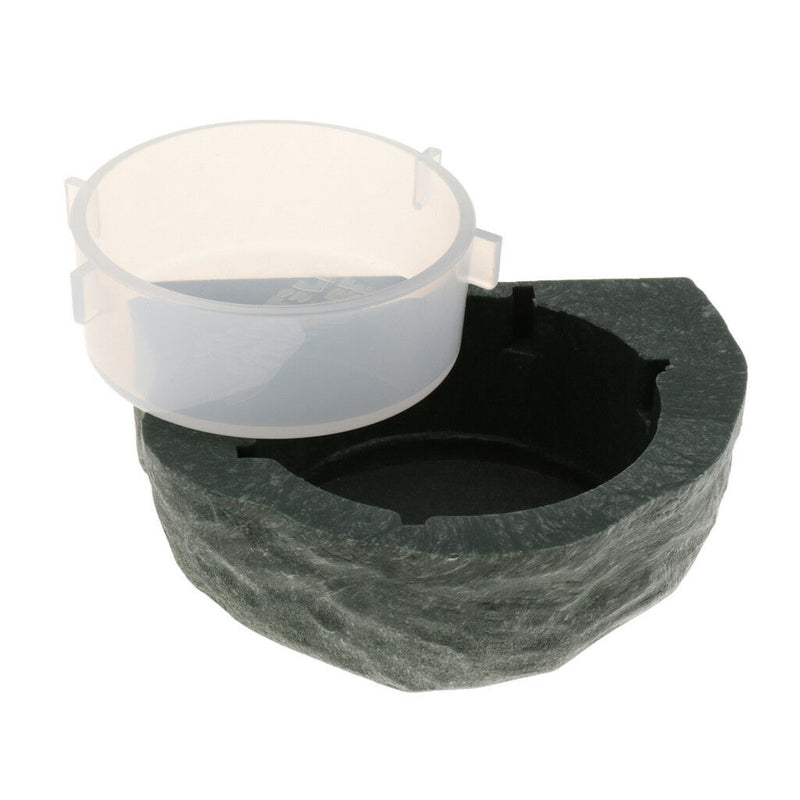 2x Gecko Earth Ledge Magnetic Hanging Feeder Bowl Reptile Terrarium Decor