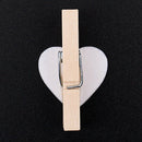 Small Mini Wooden Clothes Pegs / Decorative Pegs with Hearts , White N9I4