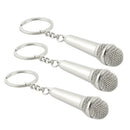 3 Pcs Metal Keychain Creative Music Gifts Key Chain Key Ring Microphone Key