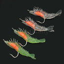 4pcs Soft Silicone Simulation Noctilucent Prawn Shrimp Fishing Lure Tackle-Hooks