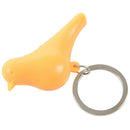 Duo Wood House Sparrow Bird Key Ring + Key Holder + Whistle - White+Yellow  V3B9
