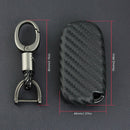 Carbon Fiber Key Fob Chain Ring Case Keychain Accessories For Jeep Dodge Chrysle