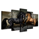 Modern Canvas Wall Art of Gallant Horse for your Living Room -5 Panel Size L