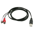 USB A Male Plug To 2 RCA Female AV Cable