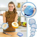 2 Set Blue Silicone Stretchy Wrap Lids Pot Bowl Covers Food Stayfresh SAFETY