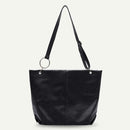 Women Leather Shoulder Crossbody Bag Large Capacity Travel Handbag (Black)