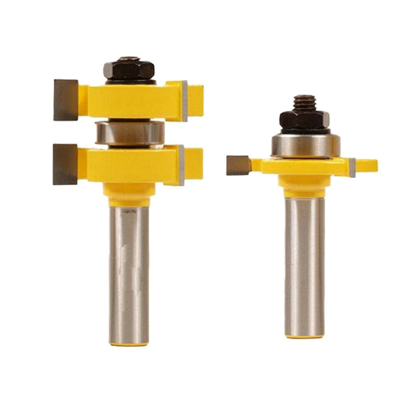2pcs Adjustable Tongue&Groove Router Bit Set 1/2inch Shank Woodworking Tool