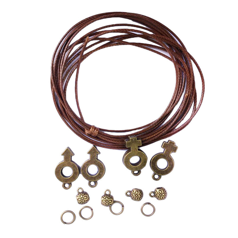 1 Set Jewelry Pendant Beads Cord Charms for DIY 4pcs Couple Lover Bracelet