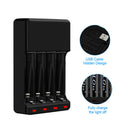 Smart Intelligent 4-Slot Battery Charger For AA AAA Ni-MH With 4pcs AA Bat RUL