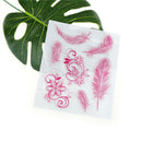 Beautiful Colorful Feather Shape Rubber Stamp Scrapbooking Photo Album Decor-OZ
