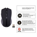 X50 2.4G Wireless Optical Gaming Mouse 2,400 DPI for Laptop PC (Black)