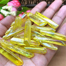 1PC Yellow Natural Quartz Crystal Stones Point Healing Treatment Stone Decor 3c