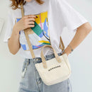 Letter Print Shoulder Satchel Handbags Canvas Women Crossbody Bags (White)