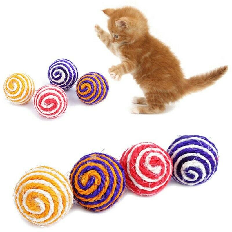 1 x Pet Dog Cat Rope Ball Kitten Teaser Chew Rattling Cute Playing Toys Sis V8L1