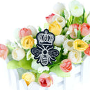 silvery crown bee patches embroidery applique clothes craft sew JR