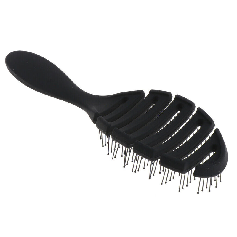 Anti-static Scalp Massage Hair Brush Comb for Curly Straight Hair Black