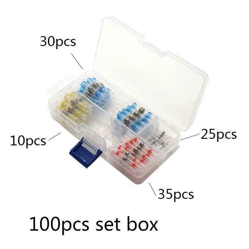 Waterproof 100PCS Solder Sleeve Heat Shrink Tube Wire Terminal Connectors 4 D9Y5