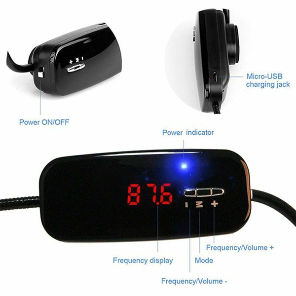Wireless Microphone Headset MIC Voice Amplifier FM Transmitter 87.5-108MHz
