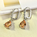 Polished Women Morganite Sapphire Wedding Party Jewelry Drop Dangle Earrings New