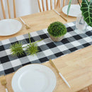 14 X 108 Inch Buffalo Check Table Runner Cotton-Polyester Blend Handmade Bl