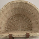 Retro, Handmade, Wicker Bicycle Front Basket with Leather Straps
