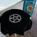 Velvet Tarot Table Cloth Wicca Pentacle Sun for Tarot Cards Black 80x80